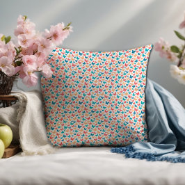 Niedlicher, weißer, türkisfarbener Schmetterling Kissen