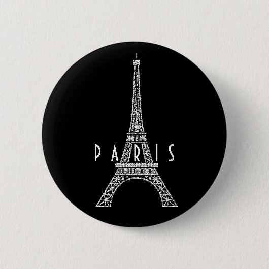 Niedlicher weißer Turm Paris Eiffel Button (Vorderseite)