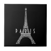 Niedlicher weißer Turm Paris Eiffel Fliese (Vorderseite)