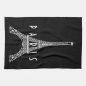 Niedlicher weißer Turm Paris Eiffel Geschirrtuch (Horizontal)