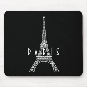 Niedlicher weißer Turm Paris Eiffel Mousepad