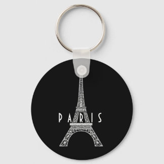 Niedlicher weißer Turm Paris Eiffel Schlüsselanhänger