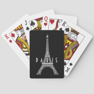 Niedlicher weißer Turm von Paris Spielkarten