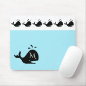 Niedlicher Weißer und Blauer Erstschwarzer Wal Mousepad (Mit Mouse)