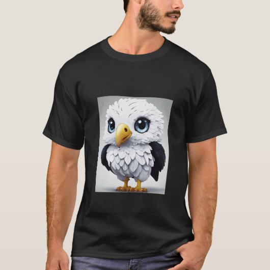 Niedlicher Weißer und Schwarzer Adler mit ausdruck T-Shirt (Vorderseite)