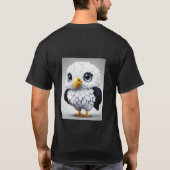 Niedlicher Weißer und Schwarzer Adler mit ausdruck T-Shirt (Rückseite)
