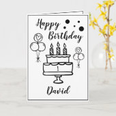 Niedlicher Weißer und Schwarzer Kuchen Grandson 1. Karte (Gelbe Blume)