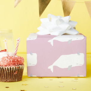 Niedlicher Weißer Walmeer Dusty Pink Geschenkpapier