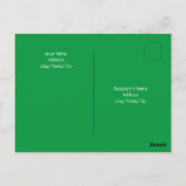 Niedlicher weißer Welpenhund farbenfrohe Weihnacht Postkarte (Rückseite)