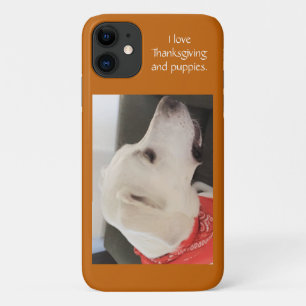 Niedlicher weißer Welpenhund mit Erntedank Scarf Case-Mate iPhone Hülle
