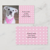 Niedlicher weißer Welpenhund mit rosafarbenem Scar Visitenkarte (Vorne/Hinten)