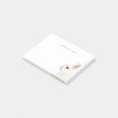 Niedlicher weißer Zwerg Kaninchen Delikatesse Ohre Post-it Klebezettel (angewinkelt)