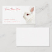Niedlicher weißer Zwerg Kaninchen Delikatesse Ohre Visitenkarte (Vorne/Hinten)