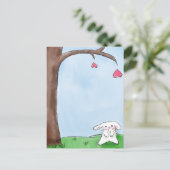 Niedlicher Weißhengst Postkarte (Stehend Vorderseite)