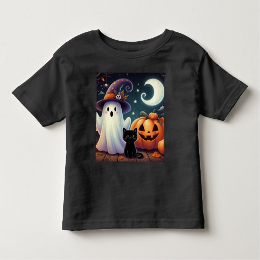 Niedlicher, weißlicher Halloween-Kürbis, Katzenkür Kleinkind T-shirt (Vorderseite)