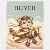 Niedlicher weißlicher Tiger auf einem Flugzeug Fleecedecke (Vorderseite)