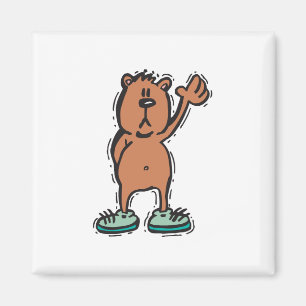 niedlicher Wellenbär in Sneakers Magnet