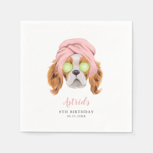 Niedlicher Wellness-Center Dog Girls Geburtstagspa Serviette (Vorderseite)
