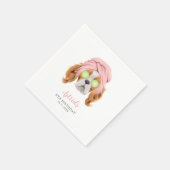 Niedlicher Wellness-Center Dog Girls Geburtstagspa Serviette (Ecke)