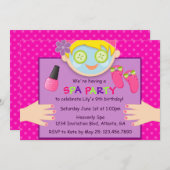 Niedlicher Wellness-Center Geburtstagsparty Einladung (Vorne/Hinten)