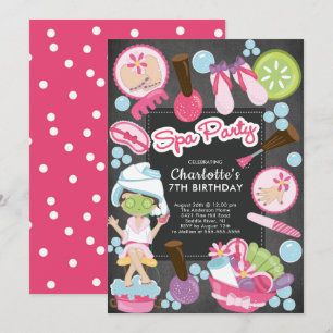 Niedlicher Wellness-Center Party Geburtstag Einlad Einladung