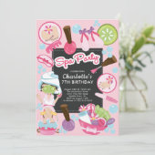 Niedlicher Wellness-Center Party Geburtstag Einlad Einladung (Stehend Vorderseite)