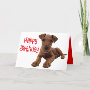 Niedlicher Welpe Airedale Terrier Hund Geburtstag Karte