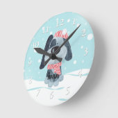 Niedlicher Welpe, Baby Runde Wanduhr (Winkel)