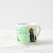niedlicher Welpe-Beagle-Kuschelhund mit Slogan Espressotasse (Vorderseite Rechts)