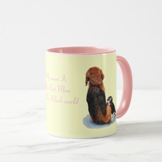 niedlicher Welpe-Beagle-Kuschelhund mit Slogan Tasse (VorderseiteRechts)
