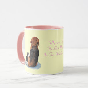 niedlicher Welpe-Beagle-Kuschelhund mit Slogan Tasse