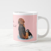 Niedlicher Welpe-Beagle-Kuschelhund-Portrait Jumbo-Tasse (Rechts)