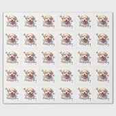 Niedlicher Welpe Behielt Lächeln Custom Geschenkpapier (Flach)