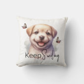 Niedlicher Welpe Behielt Lächeln Custom Kissen (Vorderseite)