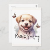 Niedlicher Welpe Behielt Lächeln Custom Postkarte (Vorne/Hinten)