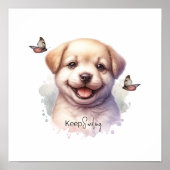 Niedlicher Welpe Behielt Lächeln Poster (Vorne)