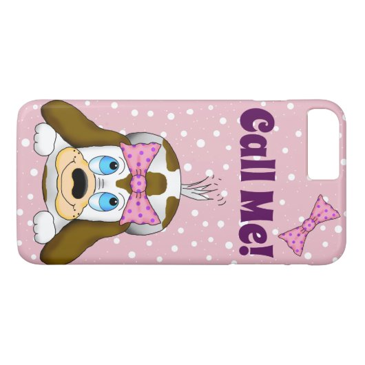 Niedlicher Welpe "Call Me" Handy-Fall Case-Mate iPhone Hülle (Rückseite (Horizontal))