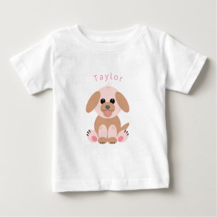 Niedlicher Welpe-Cartoon Personalisiert neutrale P Baby T-shirt