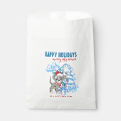 Niedlicher Welpe Cartoon Schneeweihnachtsferien Geschenktütchen (Vorderseite)