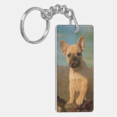 Niedlicher Welpe der französischen Bulldogge, Schlüsselanhänger (Vorderseite links)