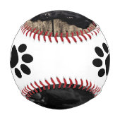 Niedlicher Welpe Erster Weihnachtshund Paw Foto Co Baseball (Rückseite)