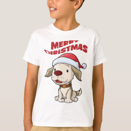 Niedlicher Welpe Frohe Weihnachten T - Shirt