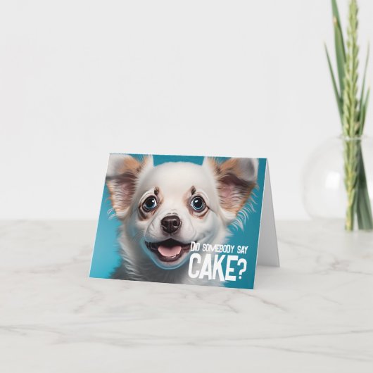 Niedlicher Welpe Funny Dog Cake Happy Geburtstag Karte (Vorderseite)