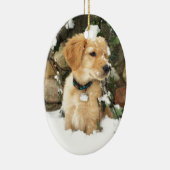 Niedlicher Welpe-gelbe Labrador-Golden Retriever Keramik Ornament (Rechts)