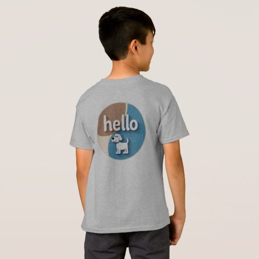 Niedlicher Welpe "Hello" Grafik-T - Shirt (Schwarz voll)