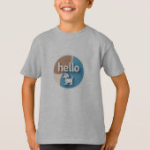 Niedlicher Welpe "Hello" Grafik-T - Shirt (Vorderseite)