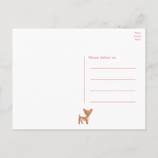 Niedlicher Welpe Hund Funny Cartoon Chihuahua Gebu Postkarte (Rückseite)