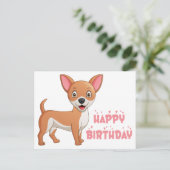 Niedlicher Welpe Hund Funny Cartoon Chihuahua Gebu Postkarte (Stehend Vorderseite)