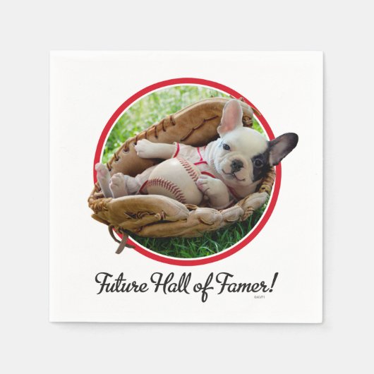 Niedlicher Welpe im Baseball-Mitt Serviette (Vorderseite)