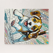 Niedlicher Welpe im Snow 500 Piece Puzzle (Horizontal)